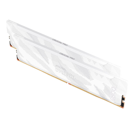 Crucial Pro Overclocking DDR5-6400 32GB Desktop Gaming Memory Kit (16GB x 2) – White