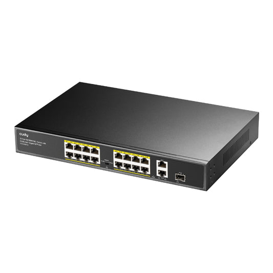 Cudy 16-Port Unmanaged PoE+ Switch – Rack Mount