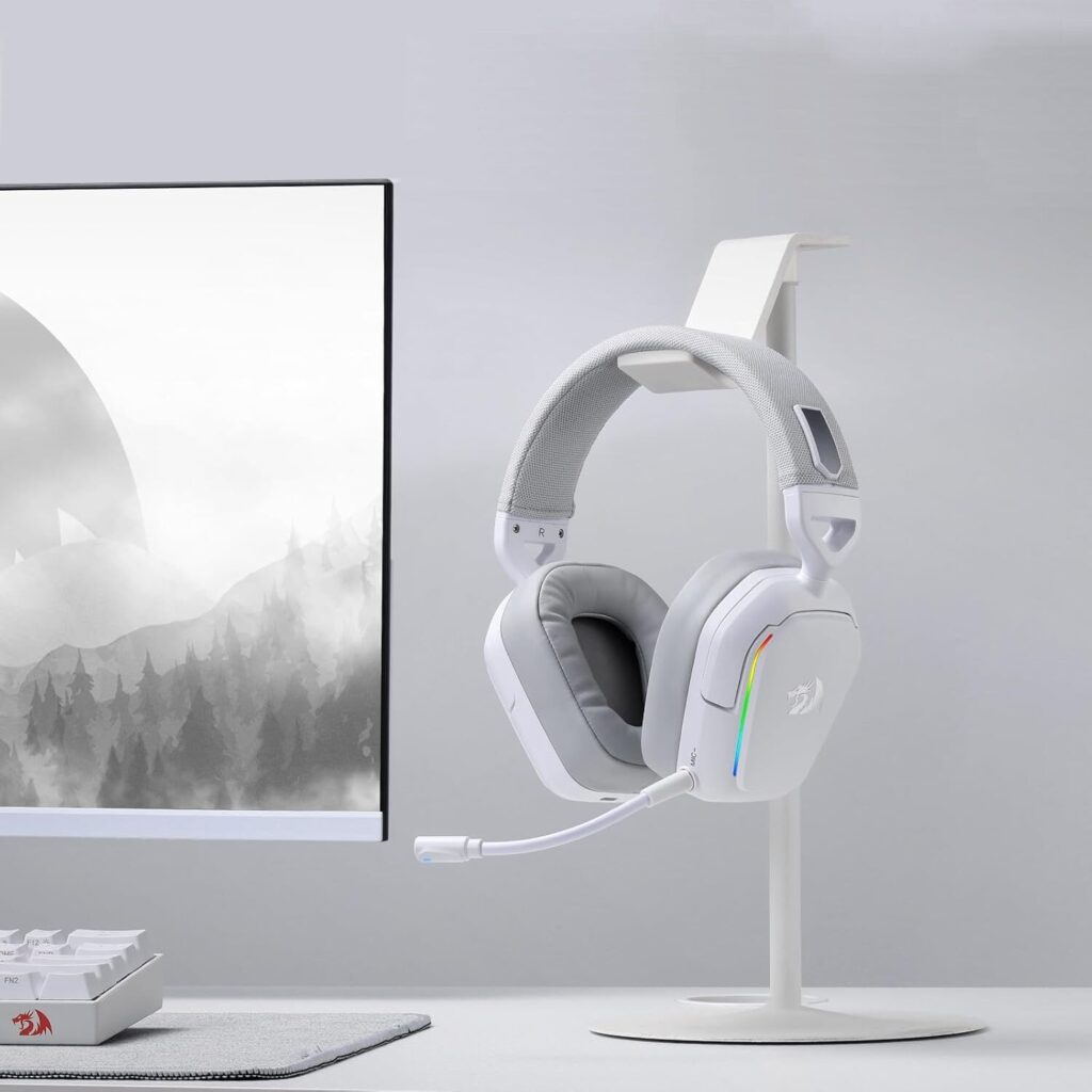 Redragon H868 RGB Wireless Gaming Headset – White