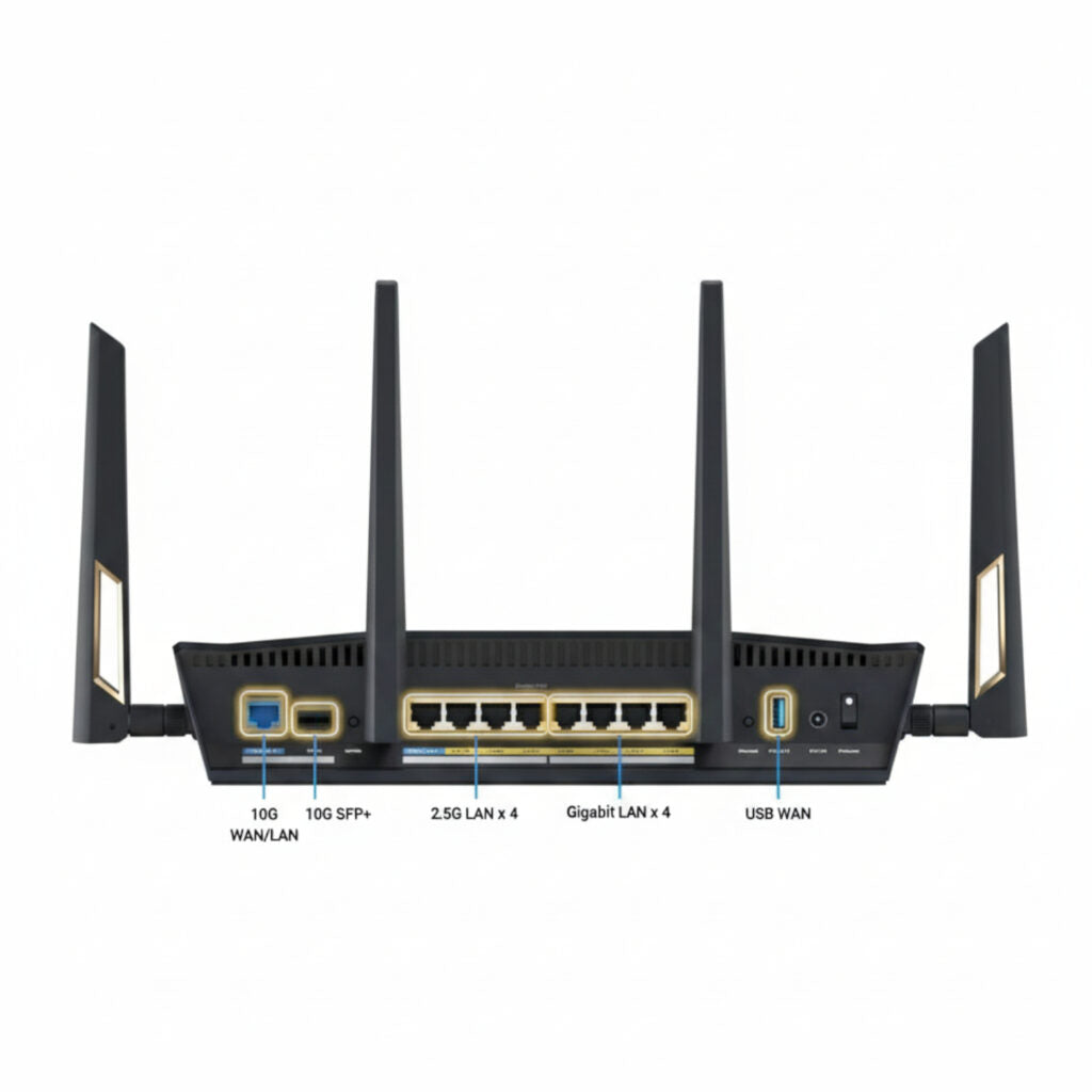 ASUS RT-BE88U Wi-Fi 7 Dual-Band 10G + 2.5G AiMesh Router