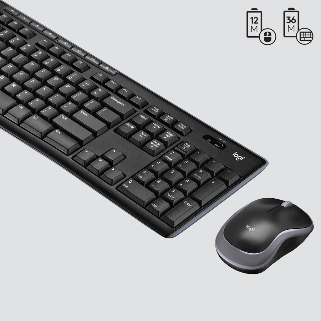 LOGITECH MK270 WIRELESS KEYBOARD AND MOUSE COMBO - BLACK