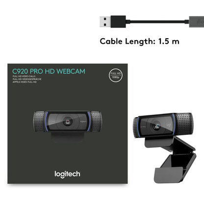 Logitech C920 HD Pro 1080p Webcam with Stereo Audio