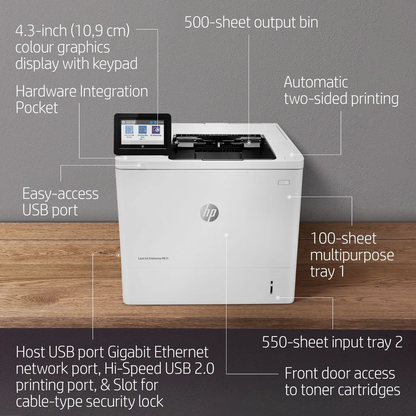 HP LASERJET ENTERPRISE M611DN MONO PRINTER