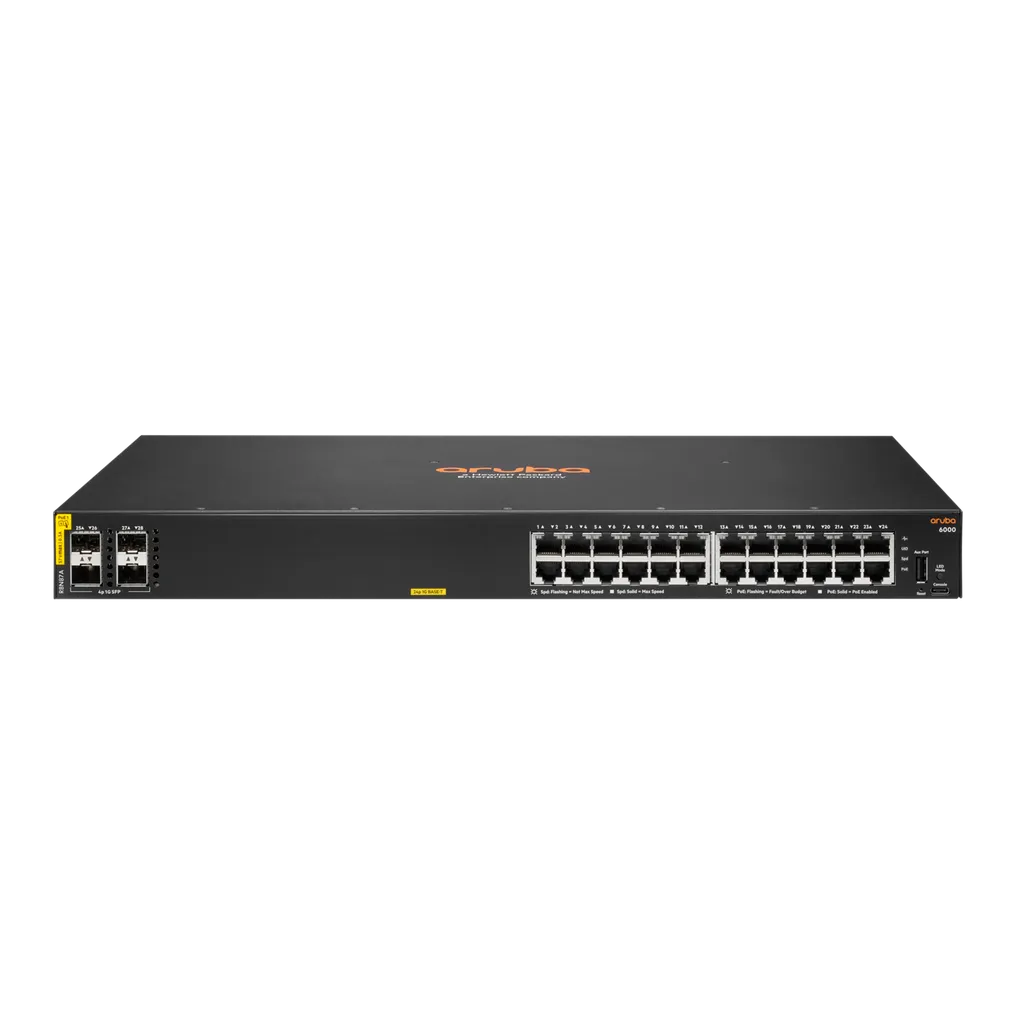 HPE ARUBA 6000 24G 4SFP MANAGED POE SWITCH