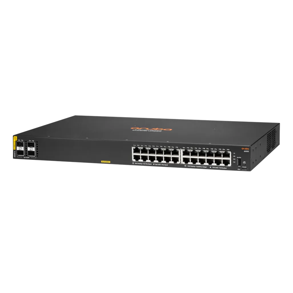HPE ARUBA 6000 24G 4SFP MANAGED POE SWITCH