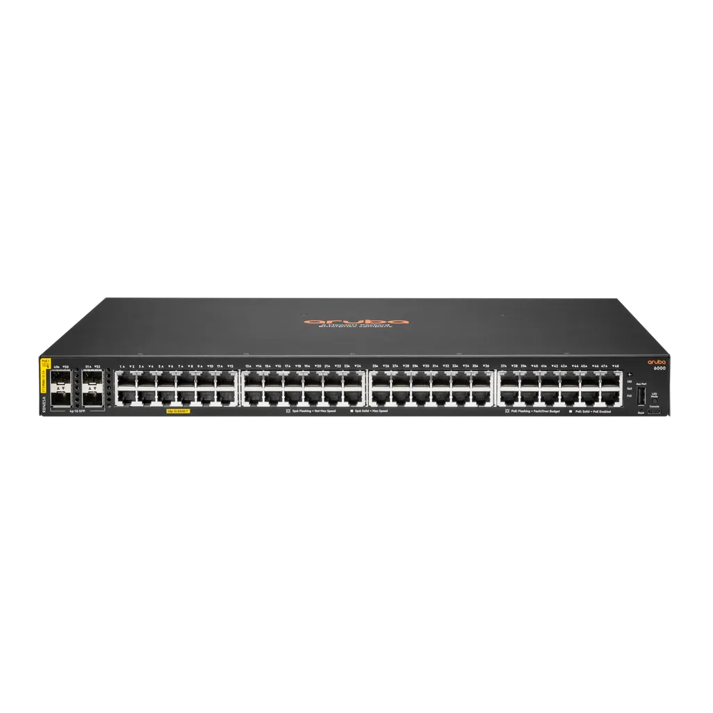 HPE ARUBA NETWORKING 6000 48G 4SFP MANAGED POE SWITCH