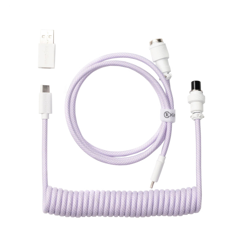 Keychron Coiled Aviator Cable - Straight - Light Purple