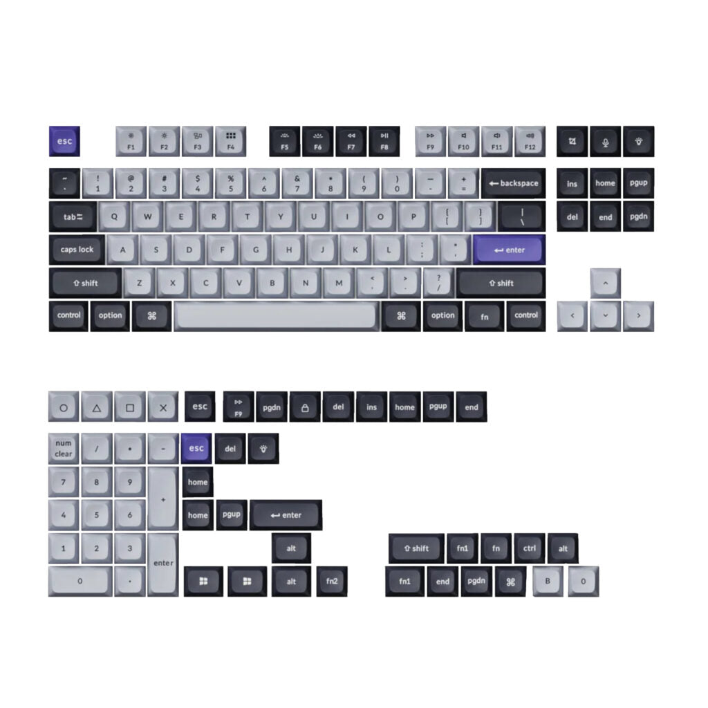 Keychron Double Shot KSA PBT Keycap Set - Dark Grey/White Smoke ...
