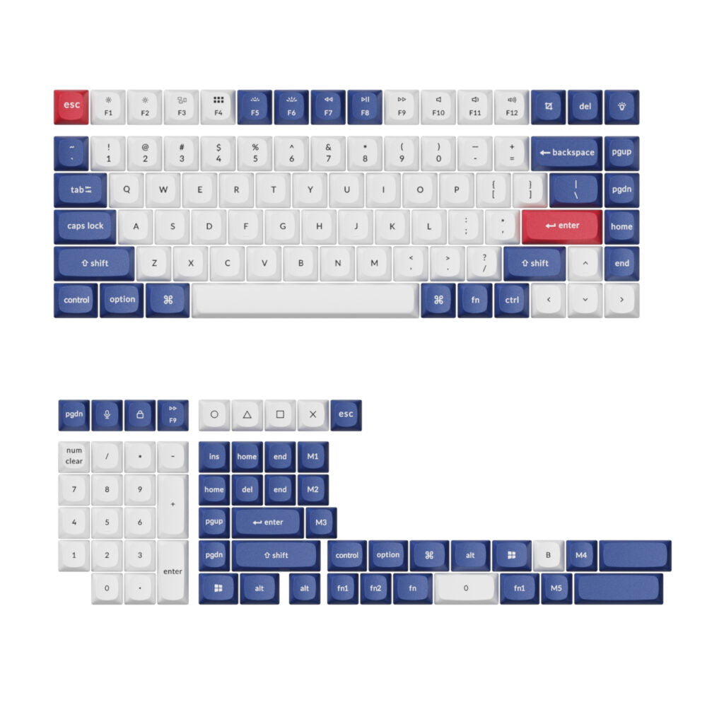 Keychron Double-Shot PBT OSA Keycap Set - Blue and White – Greenspeed ...
