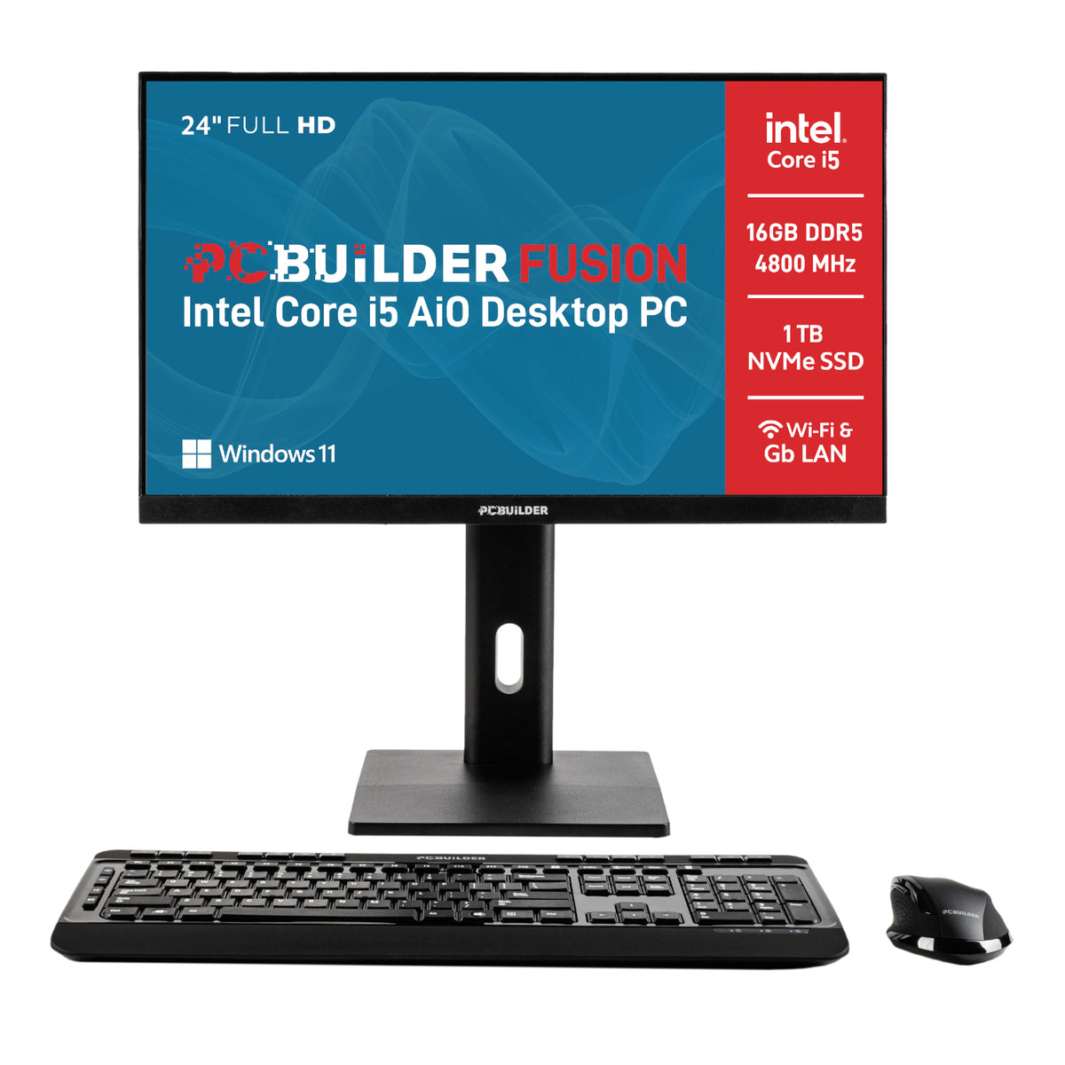 PCBuilder FUSION 24″ Intel Core i5-12400 16GB DDR5 1TB Windows 11 Pro ...