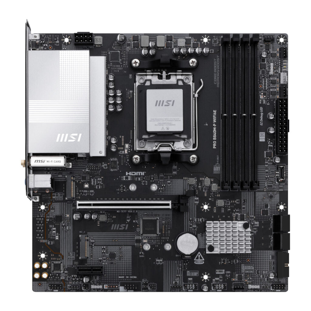 MSI PRO B840M-P Wi-Fi 6E AMD AM5 mATX Gaming Motherboard
