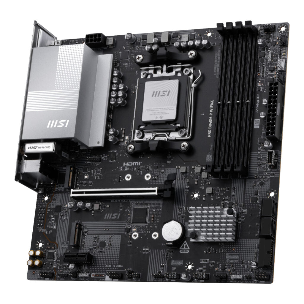MSI PRO B840M-P Wi-Fi 6E AMD AM5 mATX Gaming Motherboard