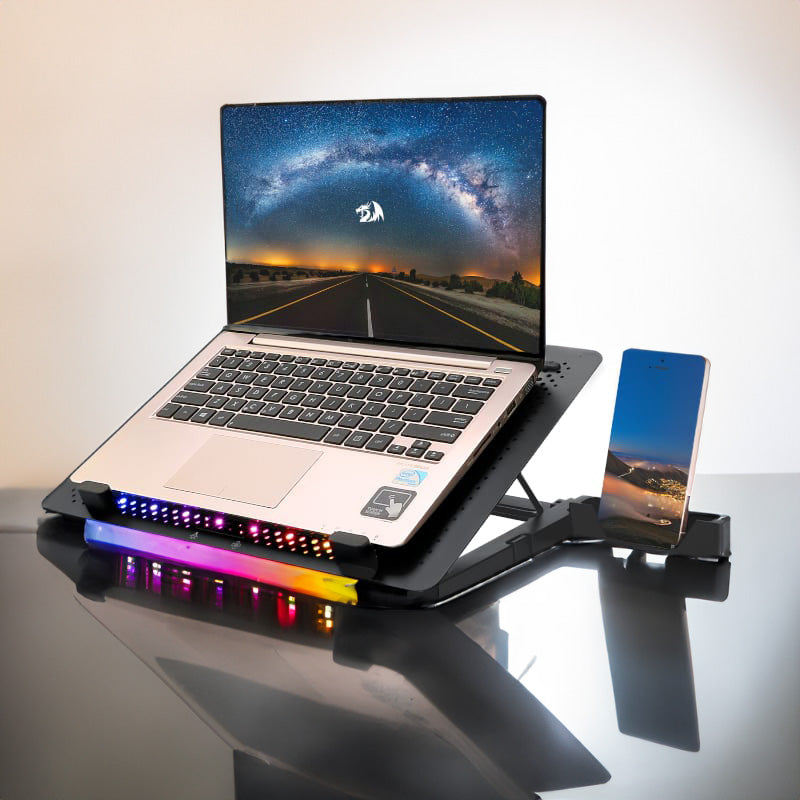 Redragon Dual USB 5-Fan RGB Gaming Notebook Stand