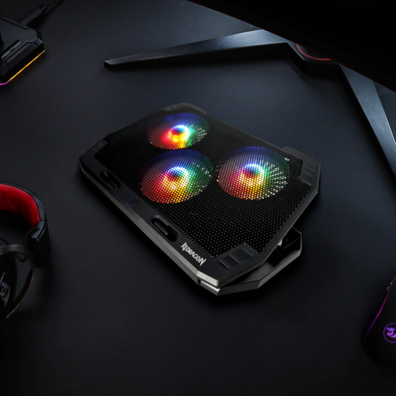Redragon Dual USB 3-Fan RGB Gaming Notebook Stand