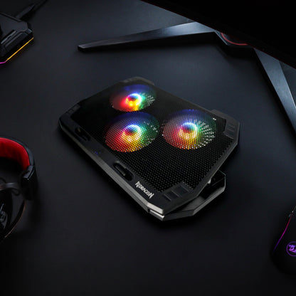 Redragon Dual USB 3-Fan RGB Gaming Notebook Stand