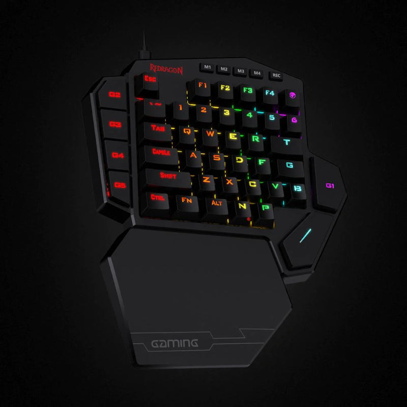 Redragon Diti Elite Pro One-Handed RGB Wireless Mechanical Gaming Keyboard - Black