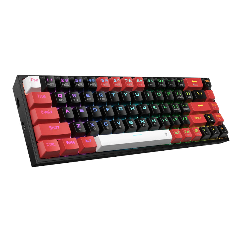 Redragon Castor Pro 68-Key RGB Wireless Bluetooth Mechanical Gaming Keyboard - Black/Red
