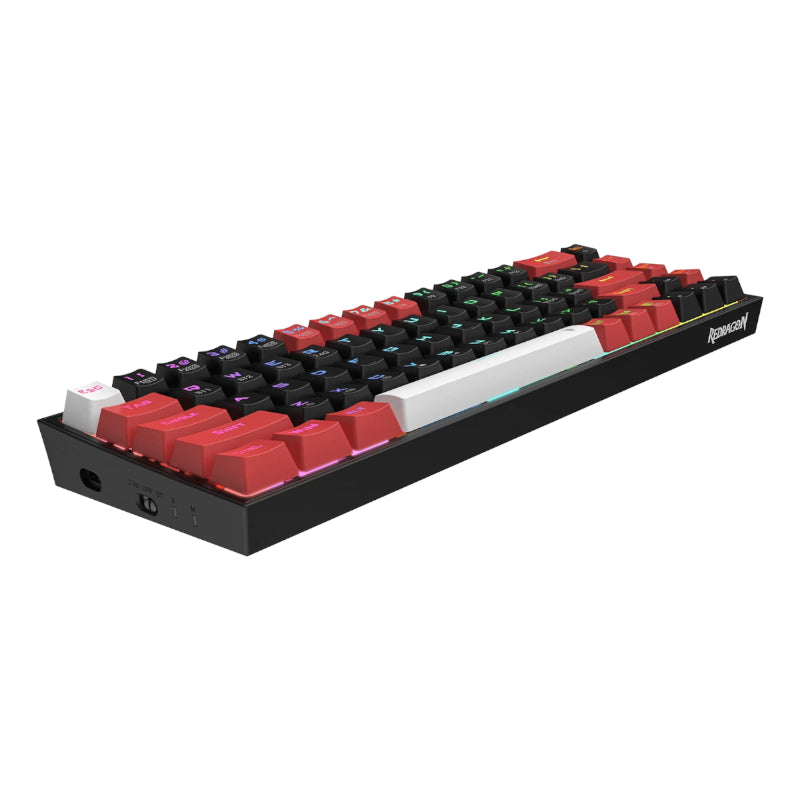 Redragon Castor Pro 68-Key RGB Wireless Bluetooth Mechanical Gaming Keyboard - Black/Red