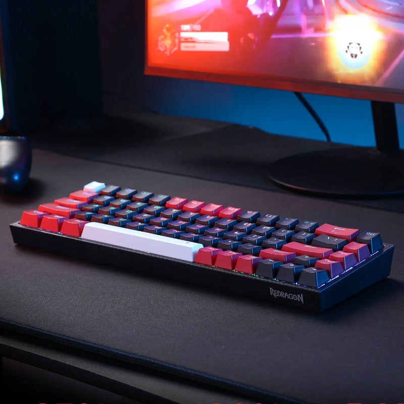 Redragon Castor Pro 68-Key RGB Wireless Bluetooth Mechanical Gaming Keyboard - Black/Red