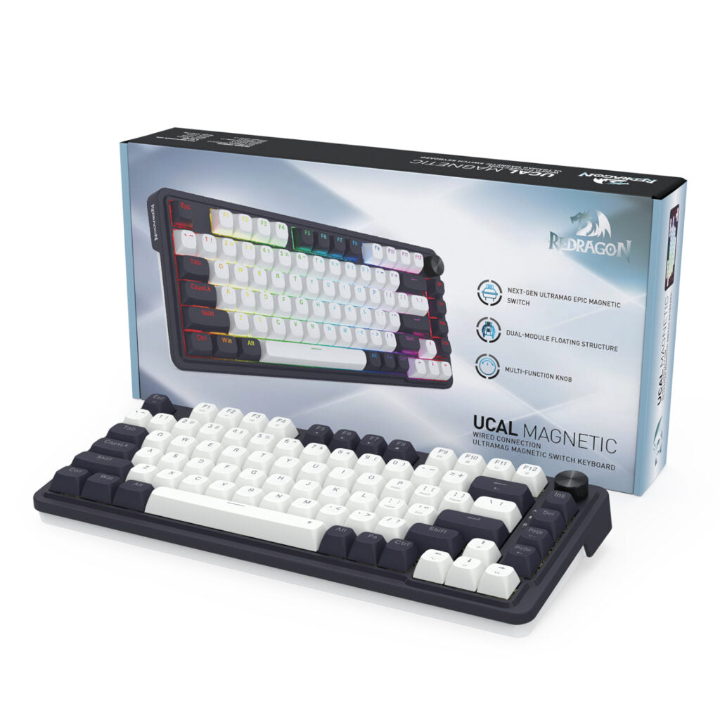 Redragon K673 Ucal 75% Magnetic Ultramag Switch Wired Keyboard - Black