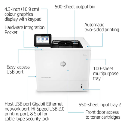 HP LASERJET ENTERPRISE M611DN MONO PRINTER